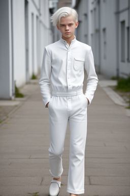 Estonian teenager boy with  white hair