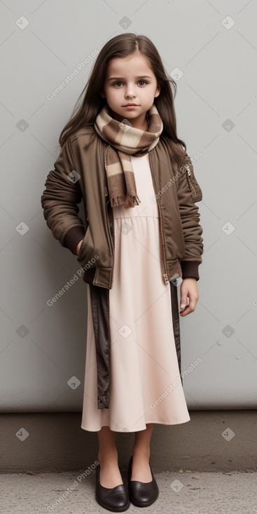 Italian child female with  brown hair