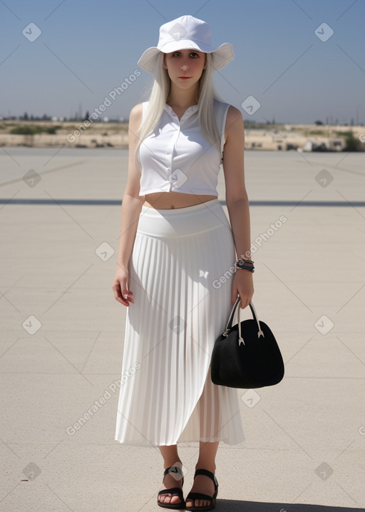 Israeli young adult female with  white hair