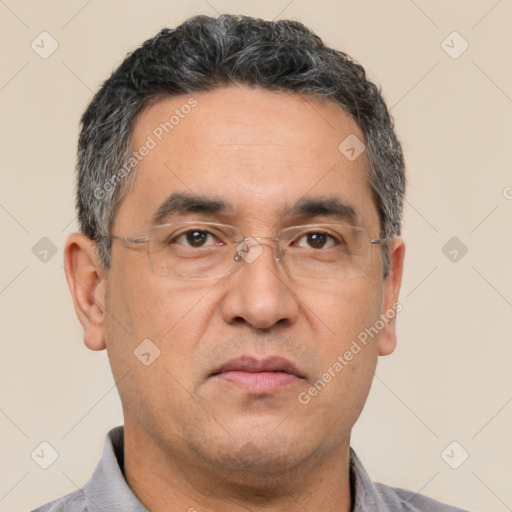 Neutral white adult male with short  brown hair and brown eyes