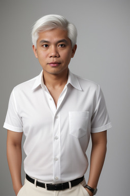 Filipino adult male with  white hair