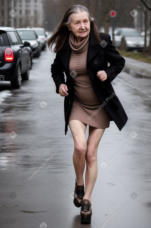 Belarusian elderly female with  brown hair