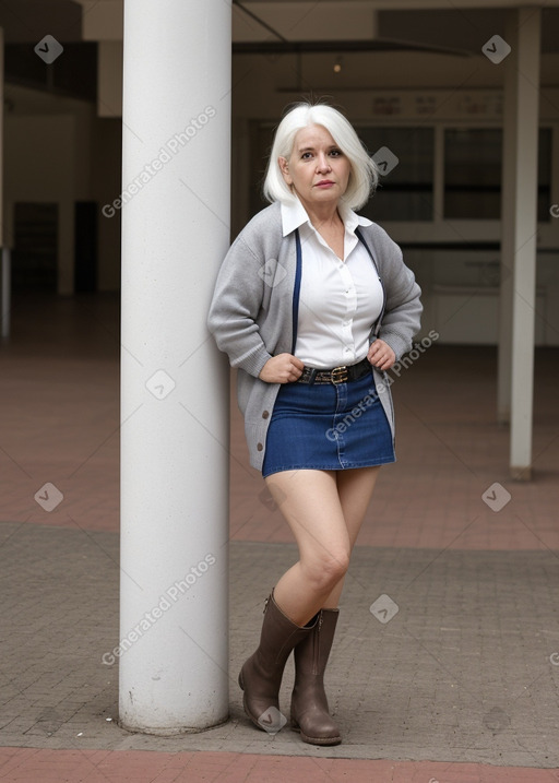 Paraguayan 45 years female with  white hair