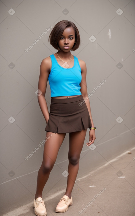 Tanzanian young adult female with  brown hair