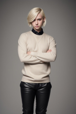 French adult non-binary with  blonde hair