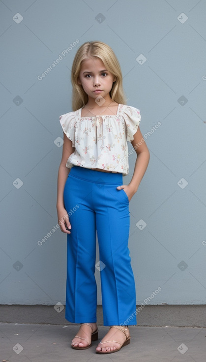 Mexican child girl with  blonde hair