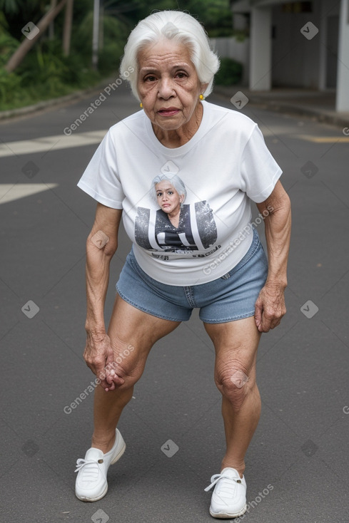 Venezuelan elderly female with  white hair