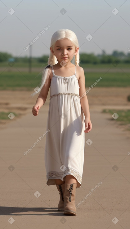 Uzbek child female with  white hair