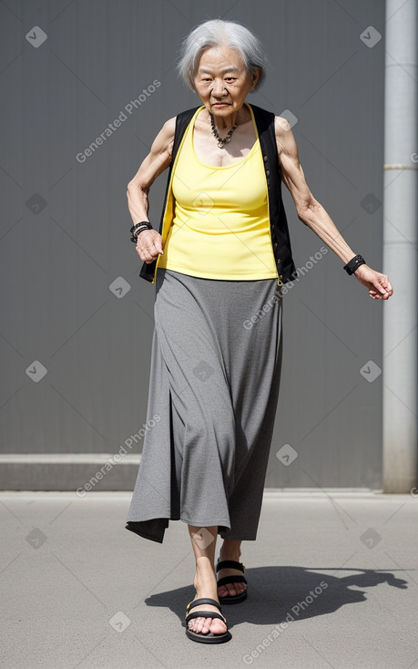 Japanese elderly female with  gray hair