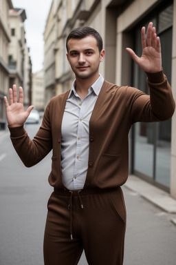 Romanian adult male with  brown hair