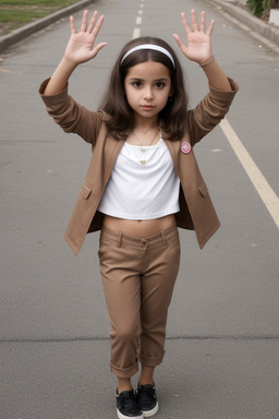 Puerto rican child girl with  brown hair