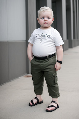 Lithuanian infant boy with  white hair