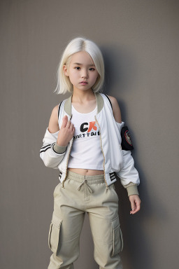 Chinese child girl with  white hair