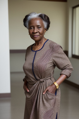 Ghanaian elderly female with  brown hair