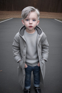 Child boy with  gray hair