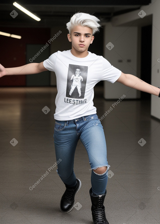 Omani teenager boy with  white hair