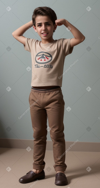 Jordanian child boy with  brown hair