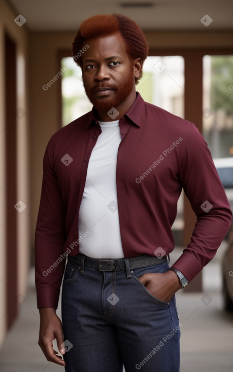 African american 45 years male with  ginger hair