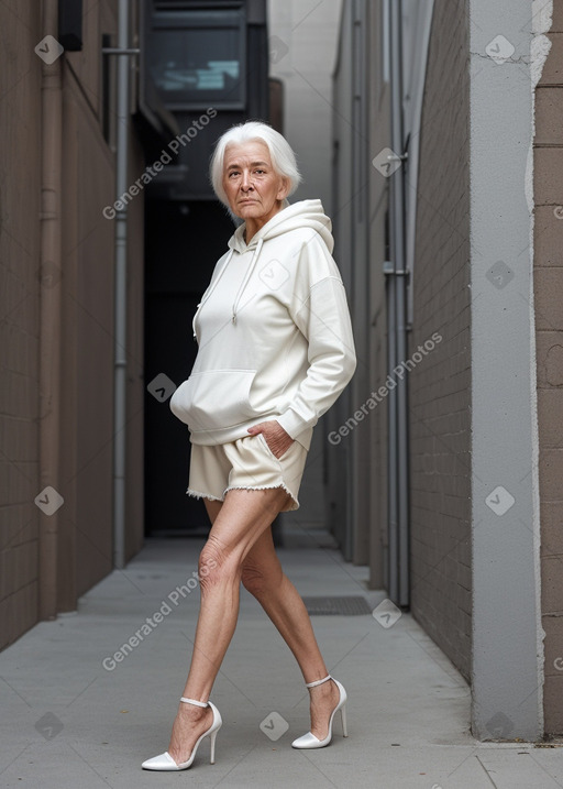 Elderly female with  white hair