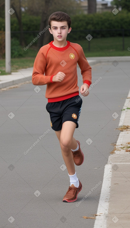 Macedonian teenager boy with  brown hair