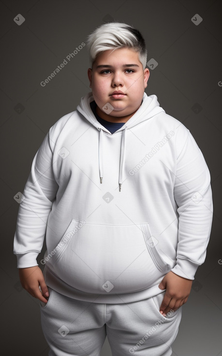 Paraguayan teenager boy with  white hair