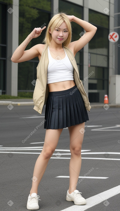 Japanese young adult female with  blonde hair