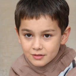 Neutral white child male with short  brown hair and brown eyes