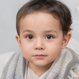 Neutral white child male with short  brown hair and brown eyes