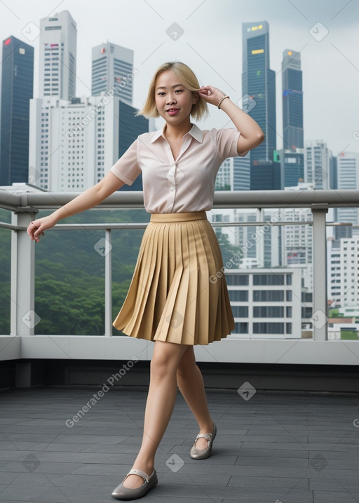 Singaporean adult female with  blonde hair