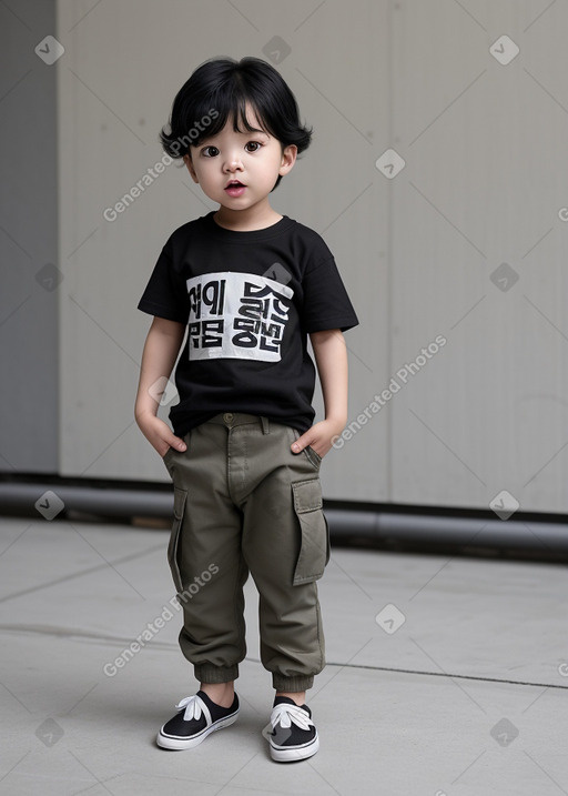 Korean infant boy with  black hair