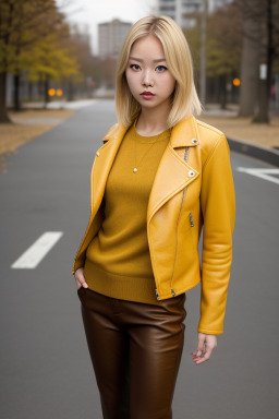 Korean adult female with  blonde hair