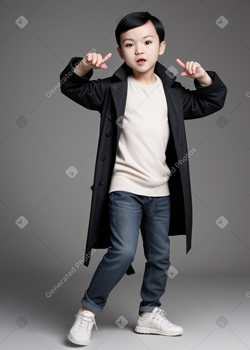 Chinese infant boy with  black hair