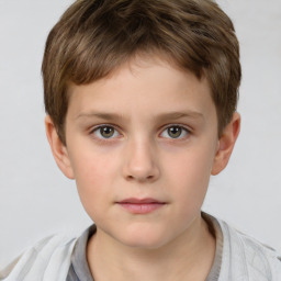 Neutral white child male with short  brown hair and brown eyes