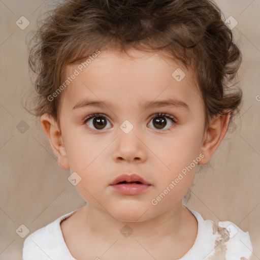 Neutral white child male with short  brown hair and brown eyes