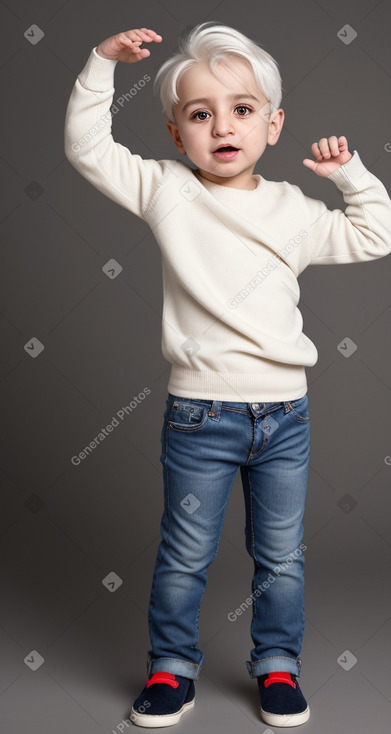 Azerbaijani infant boy with  white hair