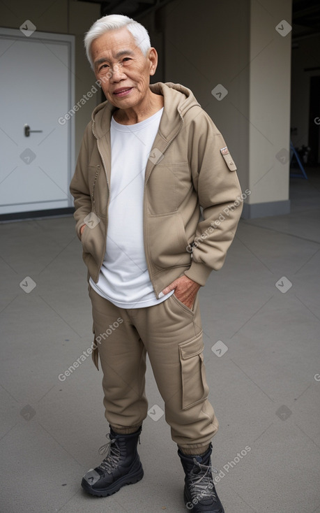 Elderly male with  white hair