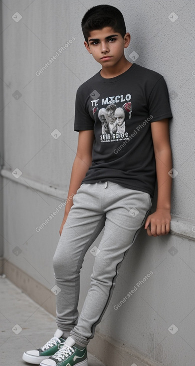 Mexican teenager boy with  gray hair