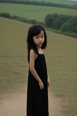 Chinese child female with  black hair