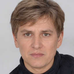 Neutral white adult male with short  brown hair and brown eyes