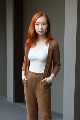 Taiwanese adult female with  ginger hair