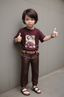 Japanese child boy with  brown hair