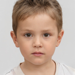 Neutral white child male with short  brown hair and brown eyes