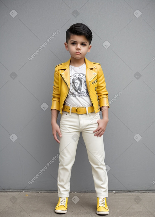 Hispanic child boy with  white hair