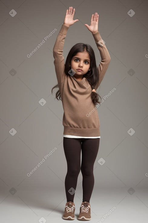 Indian child female with  brown hair