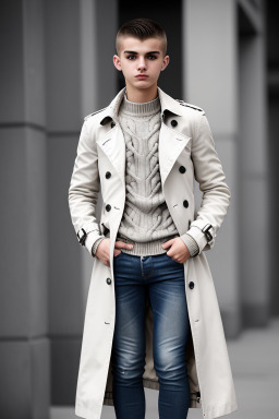 Albanian teenager boy with  white hair