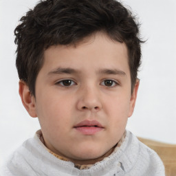 Neutral white child male with short  brown hair and brown eyes