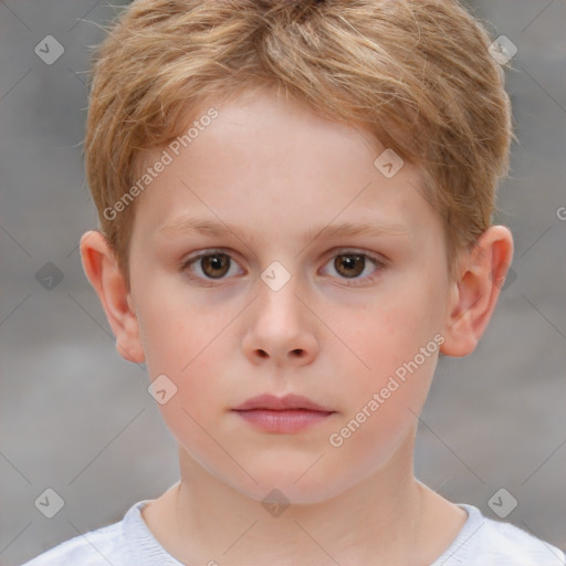 Neutral white child female with short  brown hair and brown eyes