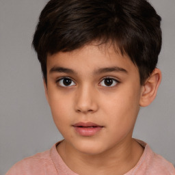 Neutral white child male with short  brown hair and brown eyes