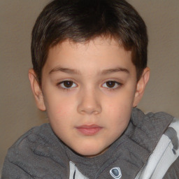 Neutral white child male with short  brown hair and brown eyes