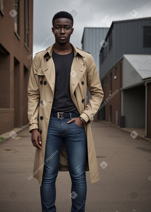 Ghanaian adult male with  brown hair